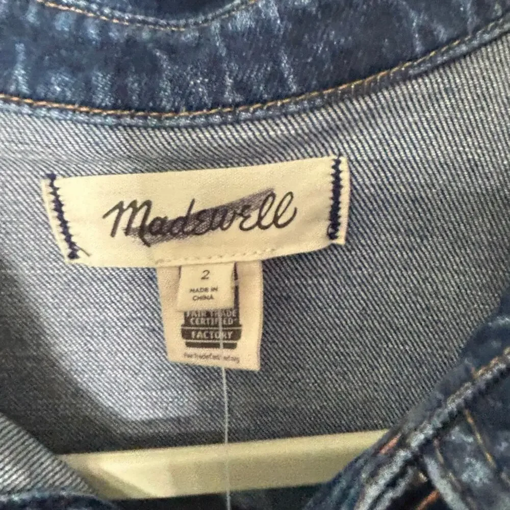 NEW Madewell Denim Western Midi Shirtdress in Laselle Wash Sz 2 Capsule Staple